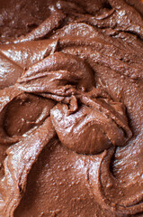 Homemade chocolate ganache closeup