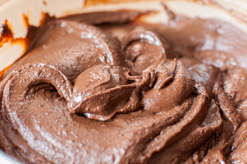 Homemade chocolate ganache closeup