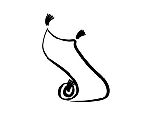 Magic flying carpet on a white background. Symbol. Vector illustration.