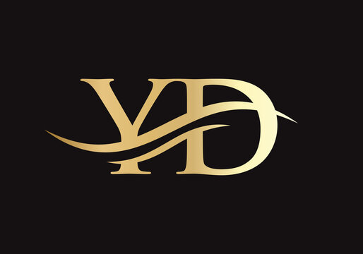 Initial Gold letter YD logo design. YD logo design with modern trendy