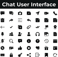 Chat app user interface icon set