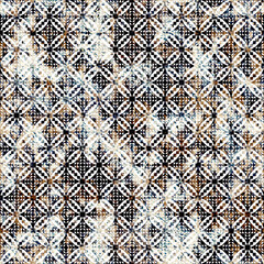 Geometric kilim ikat pattern with grunge texture
