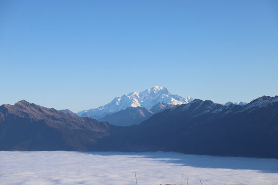 snow covered mountains