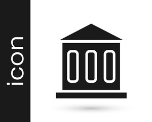Black Bank building icon isolated on white background. Vector.