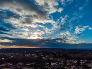 Foto op Canvas Sunset over the hills. View from above. © Nicola Simeoni