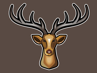 Illustration of a deer head vector image