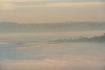 Obraz na płótnie Canvas Morning mist at Khao Kho Viewpoint, Phetchabun Province