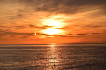 Obraz premium Genova Tramonto sul Mare