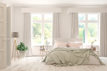 Modern bedroom interior. 3D illustration