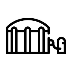 storage building alternative energy line icon vector illustration