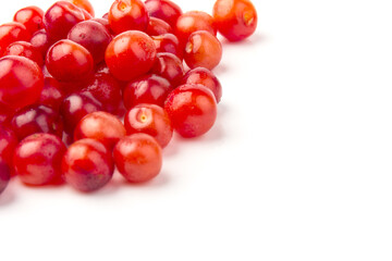 Nanking or felted cherry fruits, isolated on  white background