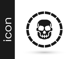 Black Pirate coin icon isolated on white background. Vector.