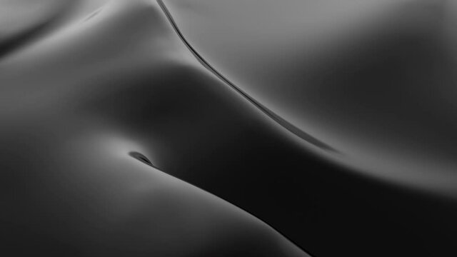 Abstract black latex background. Slow motion smooth black fashion. Dark luxury texture. Black silk, satin animation