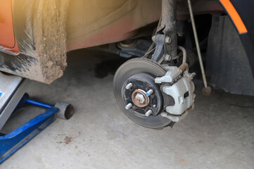 old brake with caliper for fixing 