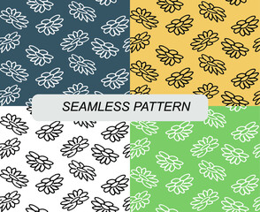 Seamless patterns of flowers. Suitable for printing on fabric, brown paper, notebooks, covers, etc.