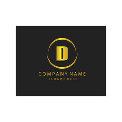 simple elegant initials letter type D sign symbol icon template black background