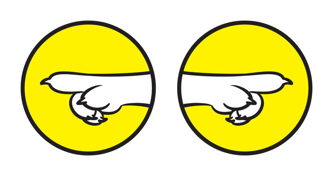 Direction Sign With The Pointing White Cat Paw Index Finger Two Ways