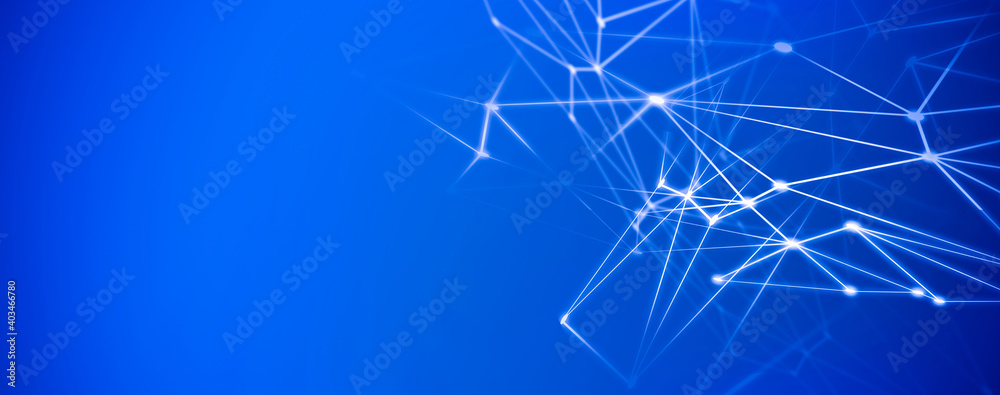Canvas Prints panoramic abstract dot and triangle connection., the world is connect concept, digital futuristic mi