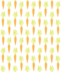 Vector seamless pattern of colored hand drawn doodle sketch carrot isolated on white background