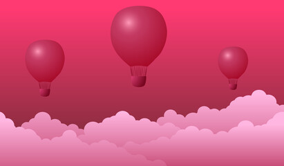 Naklejka premium Vector balloons on red background