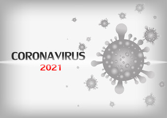 Vector : 2021 Coronavirus on gray background