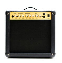 Small electric guitar amplifier.