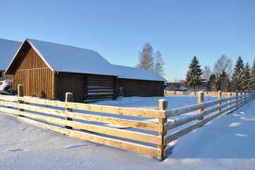 A beautiful sunny winter day at the village