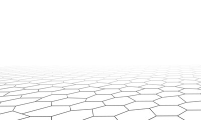 Perspective low poly hexagonal background.
