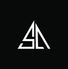 SA monogram in Triangle shape. SA logo.
