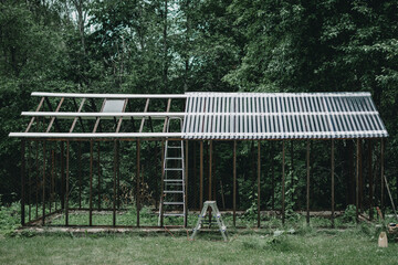 Old greenhouse renovating roof