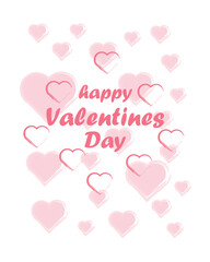 Obraz na płótnie Canvas Valentines day card with greeting text and heart symbols