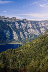 Obraz na płótnie Canvas View of Lake Altaussee from Mount Trisselwand, Austria.