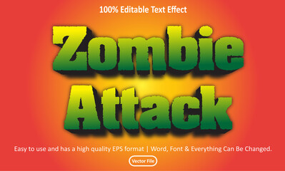 Zombie Attack Vector Text Effect, Editable Text Effect