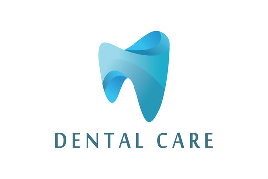 Dental care modern blue colour medical logo