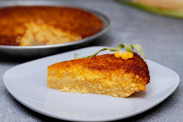 Pan de Elote postre de la Gastronomía Mexicana.