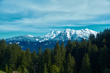 mountains in the snow