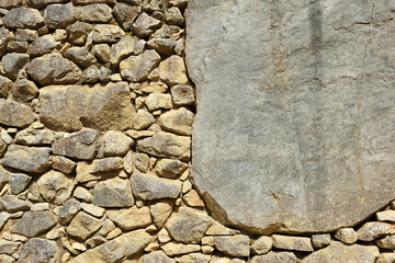 Inca wall in the village Machu-Picchu, Peru