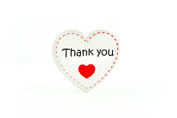 Isolated heart on white background. Thank you. Symbol of appreciation. Mock up for your text