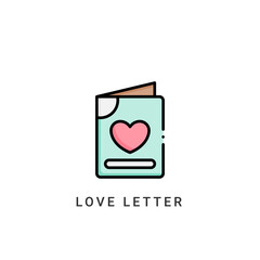 love letter icon vector illustration. love letter icon Lineal Color design.