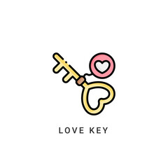 lovekey icon vector illustration. lovekey icon Lineal Color design.