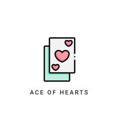 ace of hearts icon vector illustration. ace of hearts icon Lineal Color design.