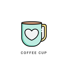 coffee cup icon vector illustration. coffee cup icon Lineal Color design.