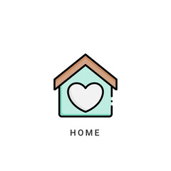 home love icon vector illustration. home love icon Lineal Color design.
