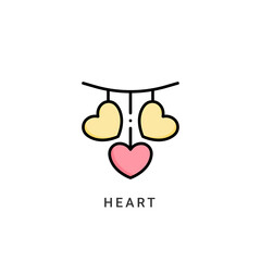 heart icon vector illustration. heart icon Lineal Color design.