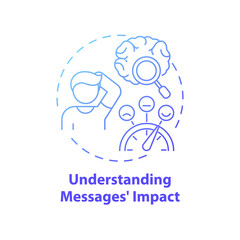 Understanding messages impact concept icon. Media literacy elements idea thin line illustration. Understanding information accurately and quickly. Vector isolated outline RGB color drawing