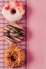 Vegan Donuts Made with Love wrapped with a Red Ribbon Valentine Day Gift Christmas Gift Sweet Gift Hand Lifting Donuts