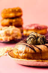 Vegan Donuts Made with Love wrapped with a Red Ribbon Valentine Day Gift Christmas Gift Sweet Gift Hand Lifting Donuts