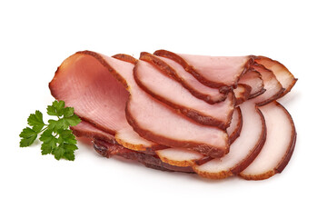 Smoked meat, isolated on white background