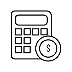 Calculator money management line icon