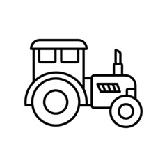 tractor isolated on white background line icon